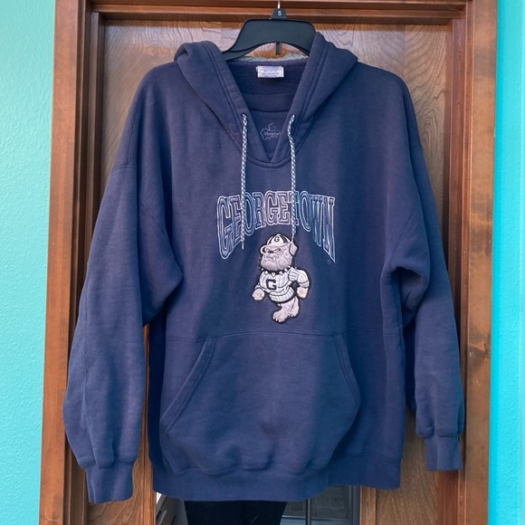 1990s Men’s Large Georgetown Hoyas Hoodie - Picture 1 of 14